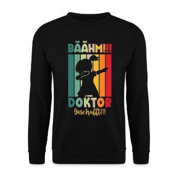 Doktor Geschafft 2024 - Unisex Pullover - Schwarz - Vorne - Alina (178cm) & Michal (187cm)