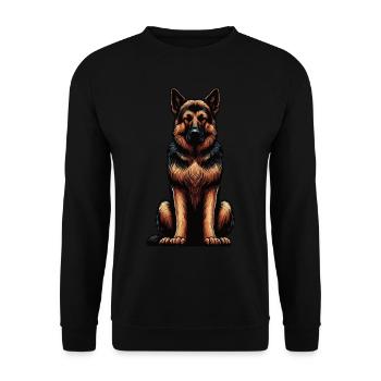 Berger allemand Chiens de berger Chiens de berger - Sweat-shirt Unisexe - noir - Devant - Alina (178cm) & Michal (187cm)