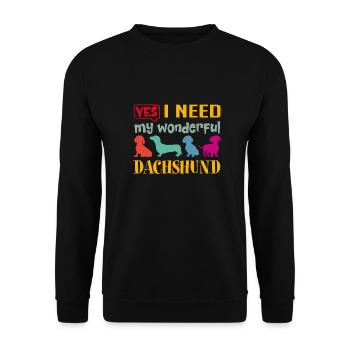 Oui, j’ai besoin de mon merveilleux teckel - Sweat-shirt Unisexe - noir - Devant - Alina (178cm) & Michal (187cm)