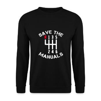 Save The Manuals Car Tuning Race Turbo Boost - Unisex Sweatshirt - black - Front - Alina (178cm) & Michal (187cm)