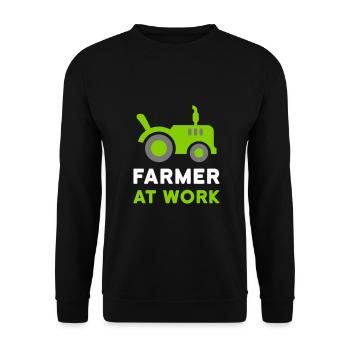 Agriculteur au travail (tracteur ouvert) - Sweat-shirt Unisexe - noir - Devant - Alina (178cm) & Michal (187cm)
