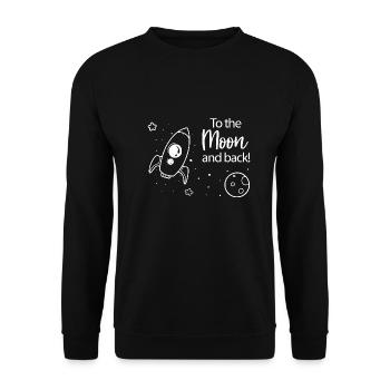 To The Moon and Back - white - Unisex Sweatshirt - black - Front - Alina (178cm) & Michal (187cm)