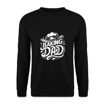 Baking Dad backender Papa unser Vater backt - Unisex Pullover - Schwarz - Vorne - Alina (178cm) & Michal (187cm)
