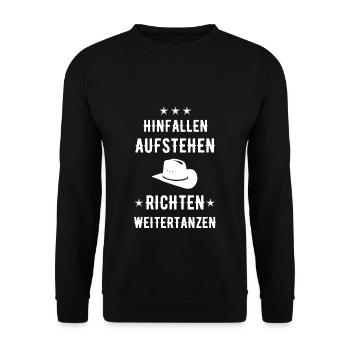 Line Dance, Line Dance, Line Dancing, Gift - Unisex Sweatshirt - black - Front - Alina (178cm) & Michal (187cm)