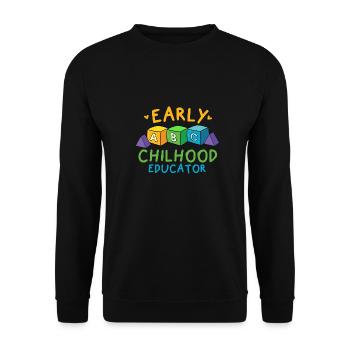 Early Childhood Educator Kindergarten Erzieher - Unisex Pullover - Schwarz - Vorne - Alina (178cm) & Michal (187cm)