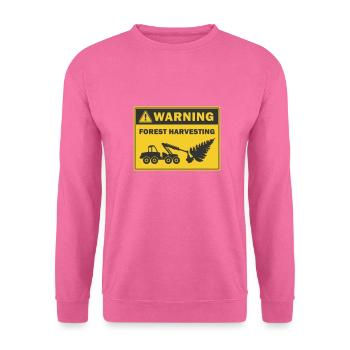 Waldernte Warnung Symbol für den Holzernter - Unisex Pullover - Pink - Vorne