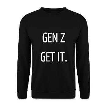 Gen Z get it - Unisex Pullover - Schwarz - Vorne - Alina (178cm) & Michal (187cm)