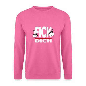 Fick Dich Mittelfinger Fuck Off Sprüche - Unisex Pullover - Pink - Vorne