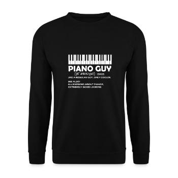 Piano Klavier Pianist Klavierspieler Piano - Unisex Pullover - Schwarz - Vorne - Alina (178cm) & Michal (187cm)