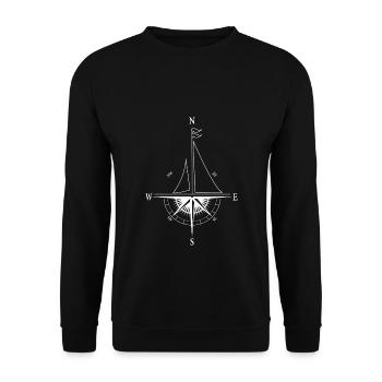 Ship Compass Navigation Capitaine Cadeau de voile - Sweat-shirt Unisexe - noir - Devant - Alina (178cm) & Michal (187cm)