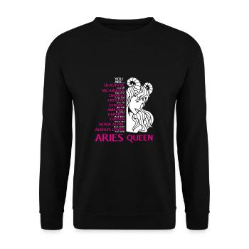 Sternzeichen Widder - Unisex Pullover - Schwarz - Vorne - Alina (178cm) & Michal (187cm)