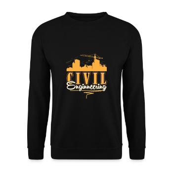 Civil Engineer Construction Site Construction Worker - Unisex Sweatshirt - black - Front - Alina (178cm) & Michal (187cm)