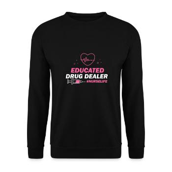 Nurse Life, Krankenschwester, Pflegekraft - Unisex Pullover - Schwarz - Vorne - Alina (178cm) & Michal (187cm)