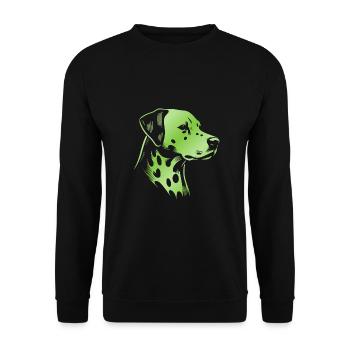 Dalmatian, dog head, drawing green - Unisex Sweatshirt - black - Front - Alina (178cm) & Michal (187cm)