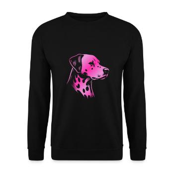 Dalmatian, dog head, drawing pink - Unisex Sweatshirt - black - Front - Alina (178cm) & Michal (187cm)