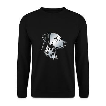 Dalmatian, dog head, drawing silver - Unisex Sweatshirt - black - Front - Alina (178cm) & Michal (187cm)