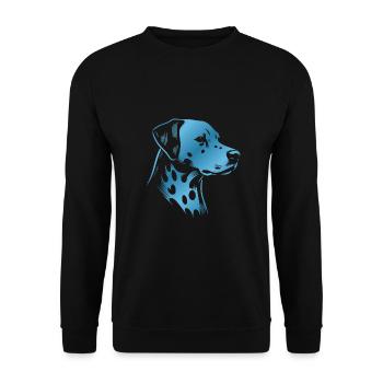 Dalmatian, dog head, drawing blue - Unisex Sweatshirt - black - Front - Alina (178cm) & Michal (187cm)