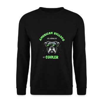 Bouledogue américain chien normal mais plus frais - vert - Sweat-shirt Unisexe - noir - Devant - Alina (178cm) & Michal (187cm)