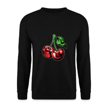Cherries Cherry Fruit Fruit Summer - Unisex Sweatshirt - black - Front - Alina (178cm) & Michal (187cm)