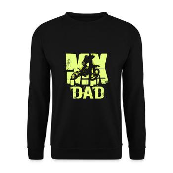 MX DAD Motocross - Unisex Sweatshirt - black - Front - Alina (178cm) & Michal (187cm)