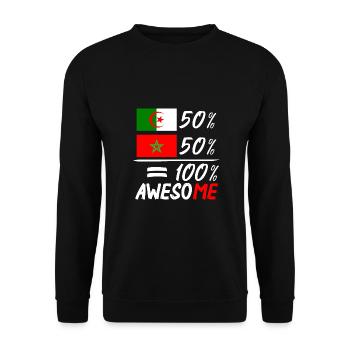 50% Morocco 50% Algeria - Unisex Sweatshirt - black - Front - Alina (178cm) & Michal (187cm)