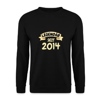 9. Geburtstag Geschenk Legendär seit 2014 - Unisex Pullover - Schwarz - Vorne - Alina (178cm) & Michal (187cm)
