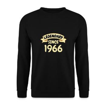 Cadeau 57e anniversaire Légendaire depuis 1966 - Sweat-shirt Unisexe - noir - Devant - Alina (178cm) & Michal (187cm)