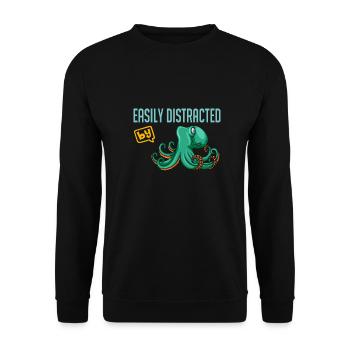 I love octopuses cephalopods - Unisex Sweatshirt - black - Front - Alina (178cm) & Michal (187cm)