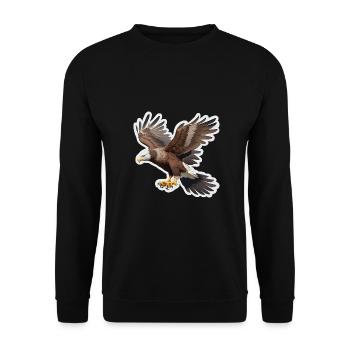 Bald eagle - Unisex Sweatshirt - black - Front - Alina (178cm) & Michal (187cm)