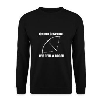 Pfeil und Bogen Bogenschießen Geschenk - Unisex Pullover - Schwarz - Vorne - Alina (178cm) & Michal (187cm)