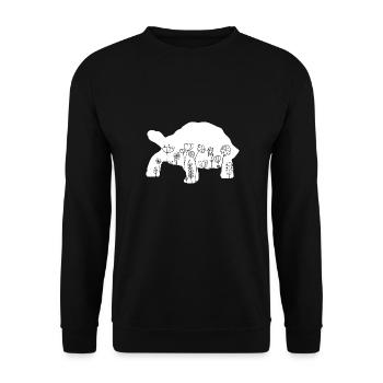 Mignon Tortue Amoureux Fleurs Animales Floral - Sweat-shirt Unisexe - noir - Devant - Alina (178cm) & Michal (187cm)