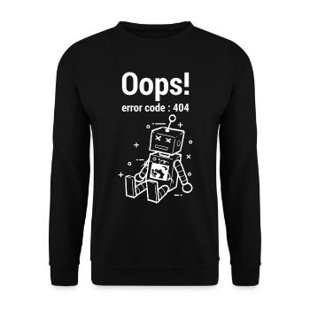 Fehlercode : 404 Zitat Graphic Bestseller - Unisex Pullover - Schwarz - Vorne - Alina (178cm) & Michal (187cm)