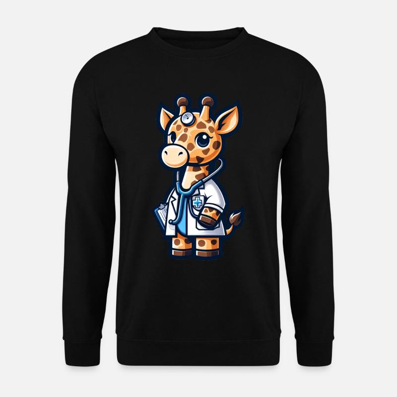 Mignon médecin girafe - Sweat-shirt Unisexe - noir
