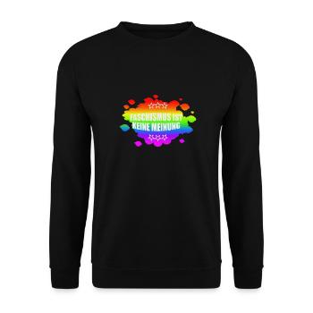 AfD stoppen gegen rechts Demokratie verteidigen - Unisex Pullover - Schwarz - Vorne - Alina (178cm) & Michal (187cm)