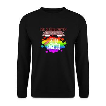 LGBTQ Trans Homosexuell Lesbisch Ehe für alle Bi - Unisex Pullover - Schwarz - Vorne - Alina (178cm) & Michal (187cm)