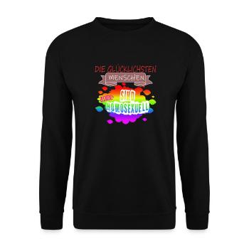 LGBTQ Trans Homosexuell Lesbisch Ehe für alle Bi - Unisex Pullover - Schwarz - Vorne - Alina (178cm) & Michal (187cm)