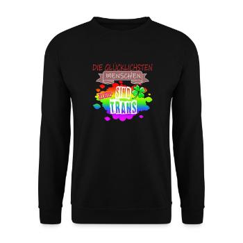 LGBTQ Trans Homosexuell Lesbisch Ehe für alle Bi - Unisex Pullover - Schwarz - Vorne - Alina (178cm) & Michal (187cm)