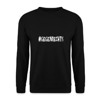 AfD stoppen gegen rechts Demokratie verteidigen - Unisex Pullover - Schwarz - Vorne - Alina (178cm) & Michal (187cm)