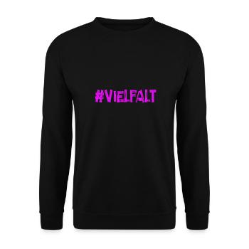 AfD stoppen gegen rechts Demokratie Vielfalt - Unisex Pullover - Schwarz - Vorne - Alina (178cm) & Michal (187cm)