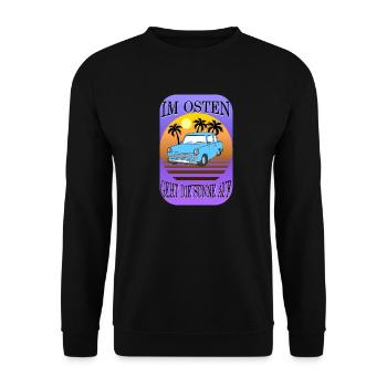 Osten Ossi DDR Ost stolz Trabi Geschenk Nostalgie - Unisex Pullover - Schwarz - Vorne - Alina (178cm) & Michal (187cm)