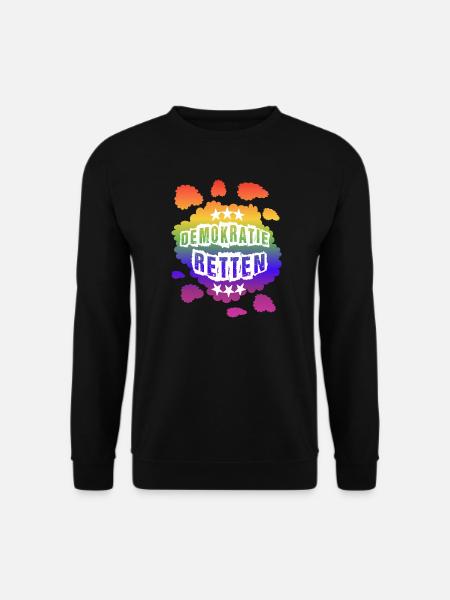 AfD stoppen gegen rechts Demokratie Vielfalt links - Unisex Pullover - Schwarz