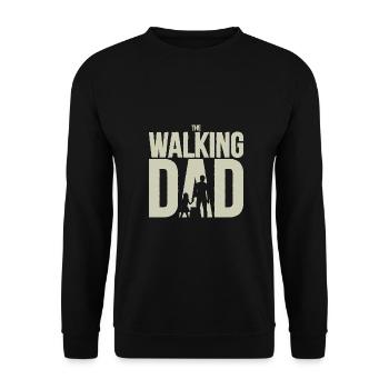 The walking Dad Vater Geschenkidee Vatertag - Unisex Pullover - Schwarz - Vorne - Alina (178cm) & Michal (187cm)