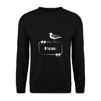 MOIN Möwe - Unisex Pullover - Schwarz - Vorne - Alina (178cm) & Michal (187cm)