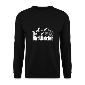 Vogelbeobachtung Vogelfreund Fernglas Ornithologe - Unisex Pullover - Schwarz - Vorne - Alina (178cm) & Michal (187cm)