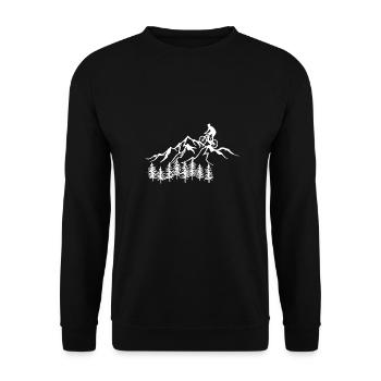 Vélo cadeau cycliste de randonnée dans la chaîne de montagnes - Sweat-shirt Unisexe - noir - Devant - Alina (178cm) & Michal (187cm)