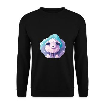 Sleeping sheep - Unisex Sweatshirt - black - Front - Alina (178cm) & Michal (187cm)