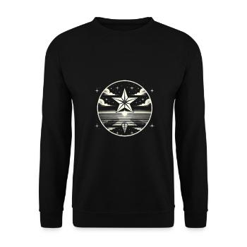 Himmelskörper, Geschenkidee, Sternenhimmel Komet L - Unisex Pullover - Schwarz - Vorne - Alina (178cm) & Michal (187cm)