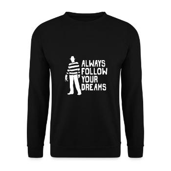 Suivez toujours vos rêves Freddy Movie Tee - Sweat-shirt Unisexe - noir - Devant - Alina (178cm) & Michal (187cm)