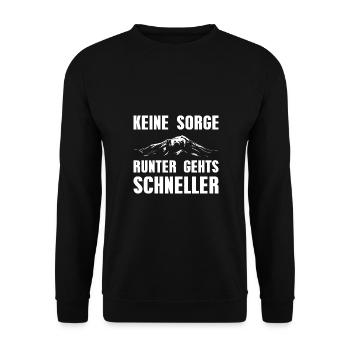 Berge Wandern Spruch - Unisex Pullover - Schwarz - Vorne - Alina (178cm) & Michal (187cm)