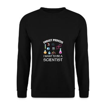 Oubliez princesse je veux être une fille scientifique - Sweat-shirt Unisexe - noir - Devant - Alina (178cm) & Michal (187cm)